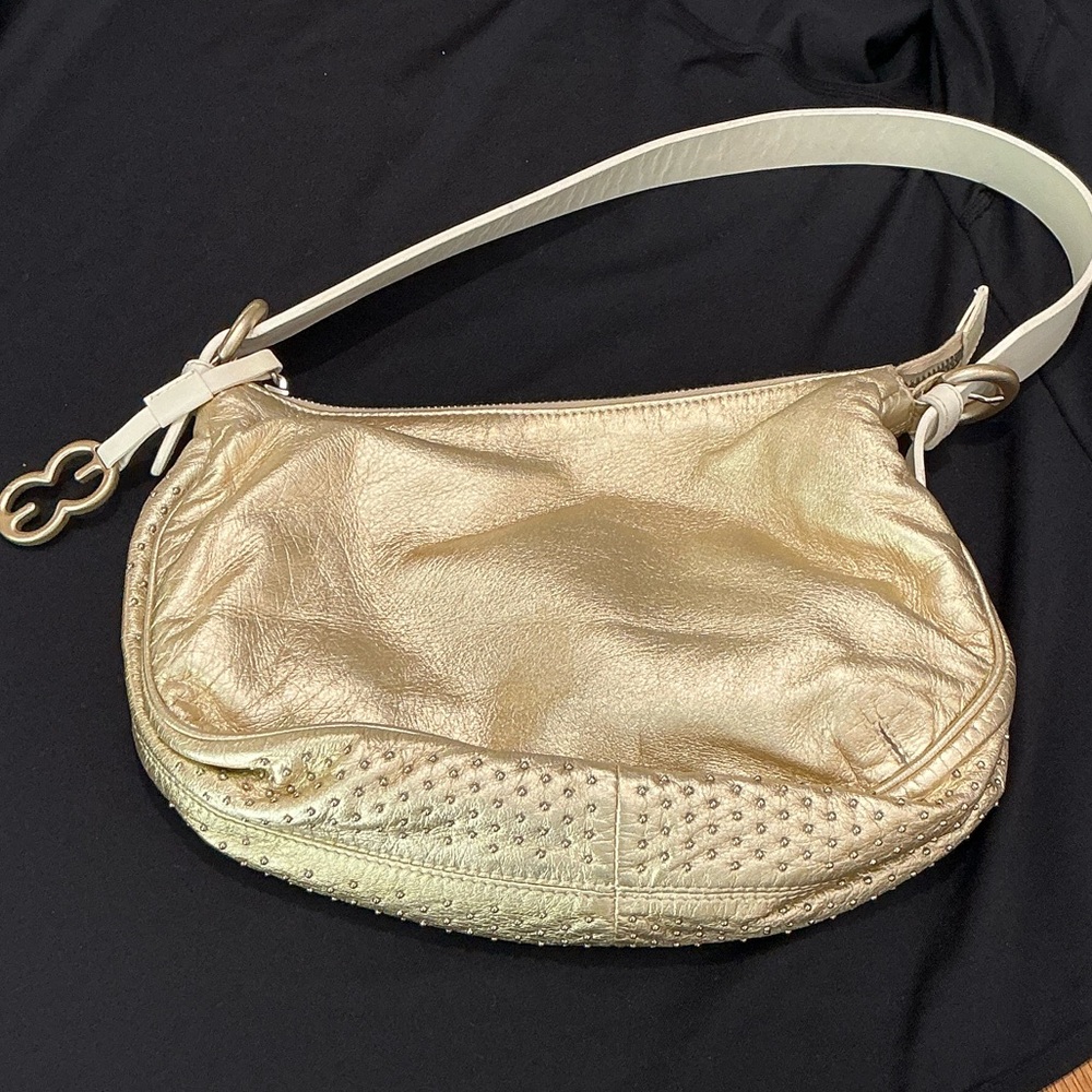 Elegant Gold Leather Escada Bag